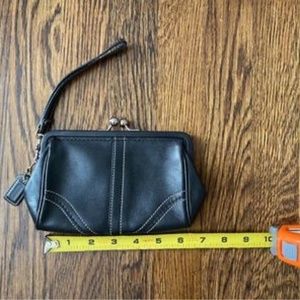 Black leather Coach wristlet